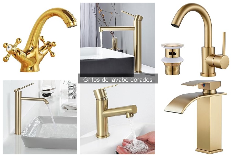 Mejores grifos de lavabo dorados para baños pequeños